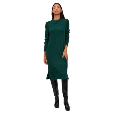 Image of Vila Women&#039;s Viril Crew Neck L/S Midi Dress Noos, Pineneedle/Detail: Dark Melange, XS