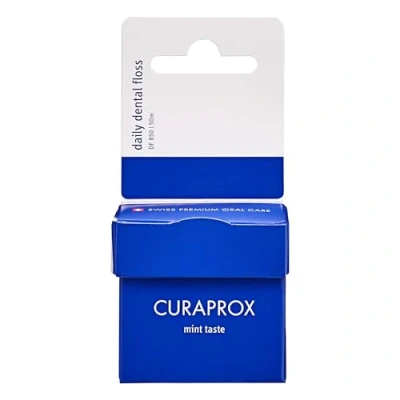 Image of Curaprox Dental Floss DF 850 Daily Curen Microfibre Mint Flavour White 50 m