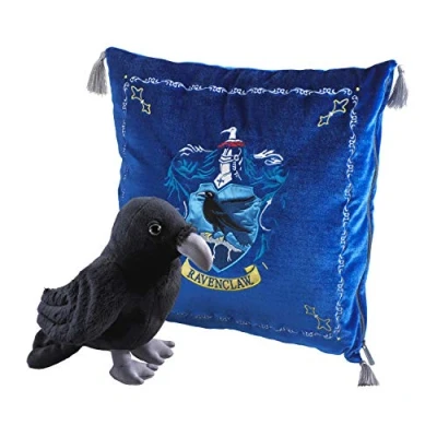 Image of The Noble Collection Ravenclaw House Mascot &amp; Cushion Officially Licensed 13in (34cm) Harry Potter Toy Dolls Raven Plush For Kids Adults