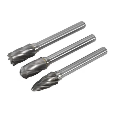 Image of Sealey Tungsten Carbide Rotary Burr Set 3pc Ripper/Coarse