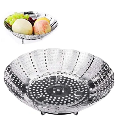 Image of AOMIG Vegetable Steamer Basket, Stainless Steel Adjustable Folding Instant Pot and Pressure Cooker Accessories