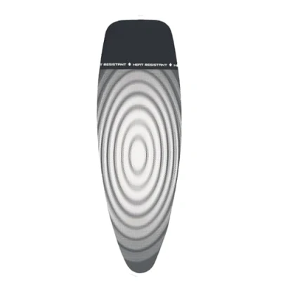 Image of Brabantia 2mm Built in Foam Ironing Board Cover with Parking Zone (D Board/Titan Oval) Heat Resistant, Non Slip, Cord Fastener