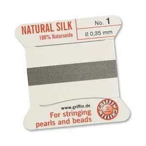 Image of Griffin Natural Silk Bead Cord Grey