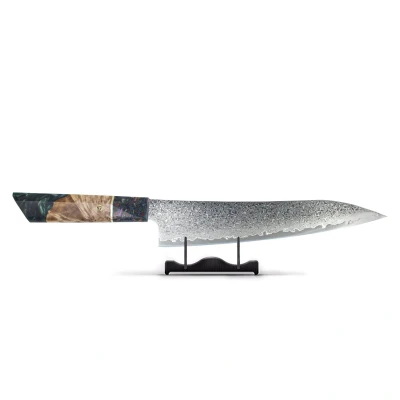 Image of Epoxy Jewels Damascus 4 piece Japanese Chef&#039;s Knife Set Special Edition
