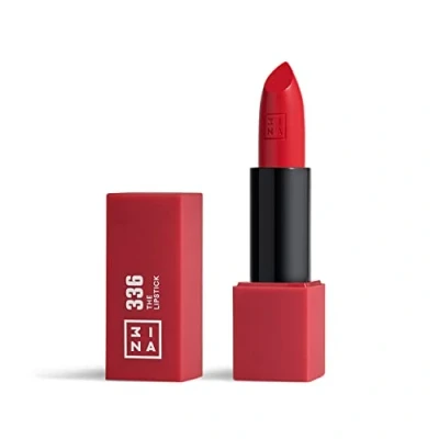 Image of 3INA MAKEUP the Lipstick 336 Rose Red with Vitamin E &amp; Shea Butter to Nourish Lips Long Lasting Lip Colour Matte Finish and Creamy Texture Vegan Cruelty Free