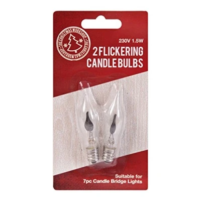 Image of Christmas Workshop 2pc Flickering Candle Light Bulb