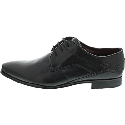 Image of bugatti Men&#039;s Business low shoe made of high quality leather, Derby with elegant lines, Black, 8 UK