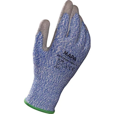 Image of KRYTECH 586 High Cut Resistant Gloves, Level 5 Protective Safety Work Gloves Construction Automotive Maintenance Mechanical Glass Industry, Blue Size 10 XL (1 Pair)