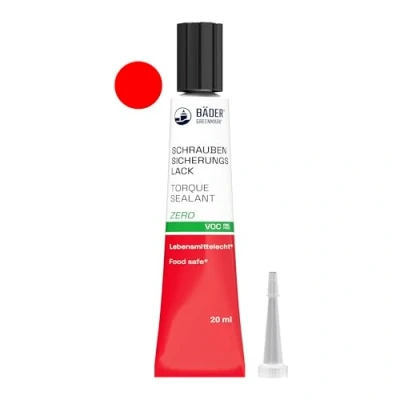 Image of ORIGINAL BÄDER Torque Seal Tamper proof Indicator ZERO color RED 20ml Threadlocker Made in Germany since 1962 Security pen for sealing and of manipulation.