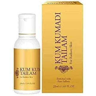 Image of Vasu Kumkumadi Tailam 100% Ayurvedic controls Acne, Rosacea, Pimples and gives Radiant Skin Enriched With Pure Saffron 25ml