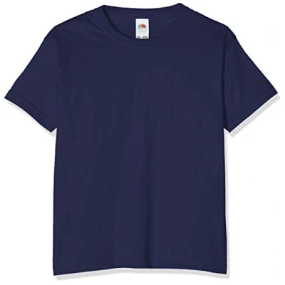 Image of FRUIT OF THE LOOM Unisex Kids Valueweight Short Sleeve T Shirt, Navy, 14 15 Years UK