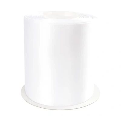 Image of AVANAVA 100mm Wide Ribbon Double Face Satin 22 Meters (029 White)