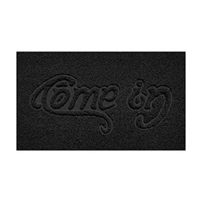 Image of Nicoman Embossed Spaghetti Door Mat Dirt Trapper Jet Washable Doormat 70x43cm (Black, COME IN) Use Outdoor ONLY