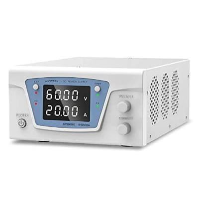 Image of Adjustable DC power supply (0 60V, 0 20A) Laboratory bench regulated with encoder knob/output button