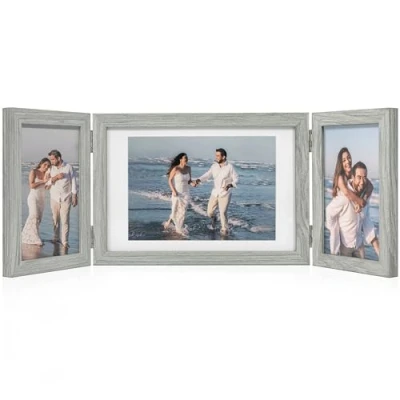 Image of Afuly Multiple Photo Frame 7x5 6X4 Wooden Grey Picture Frames Family Gifts Wall and Tabletop Desktop