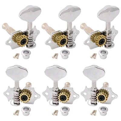 Image of 6PCS Chrome Acoustic Classical Guitar Machine Head Turning Pegs 3L3R