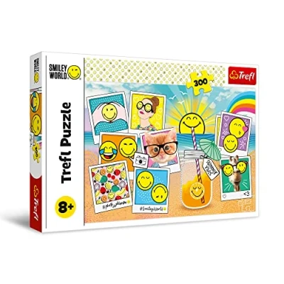Image of Trefl 23019 300 Piece, Smile, Emotes, Sun, Colorful Jigsaw Puzzle, Creative Entertainment, Fun for Kids Ages 8, Smiley World, on Vacation