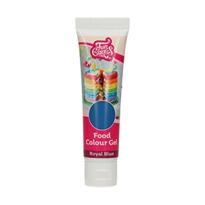 Image of FunCakes Food Colour Gel Royal Blue: Highly Concentrated Colouring for Batter, Cream, Fondant, Marzipan, Dough. Single Drips to Create Vibrant Colours. Halal. 30 g.