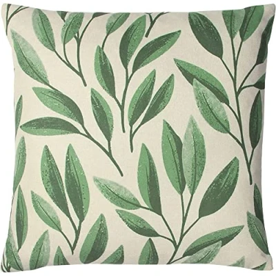 Image of Paoletti Laurel Cushion Cover, Forest Green, 45 x cm