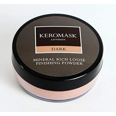 Image of Keromask Mineral Rich Loose Finishing Powder in Shade DARK to Set Foundation and Camouflage Makeup, 20g