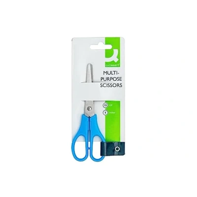 Image of Q Connect Ergonomic All Purpose Scissors 130mm Stainless Steel Blades Red or Blue Handle