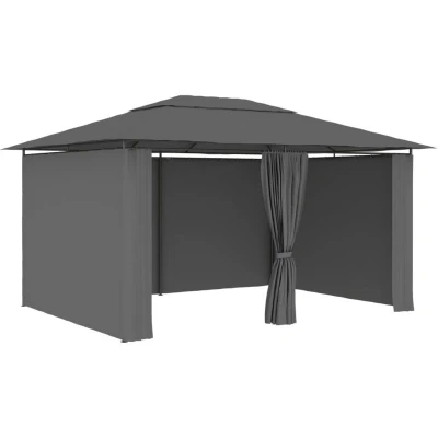 Image of vidaXL Garden Marquee with Curtains 4x3 m Anthracite