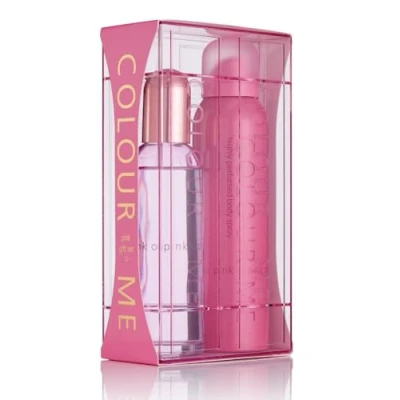 Image of COLOUR ME Pink Perfume for Women. 100ml Eau de Parfum &amp; 150ml Body Spray Twin Gift Set Luxury Fragrance Ladies Set, Long Lasting Womens Perfumes by Milton Lloyd