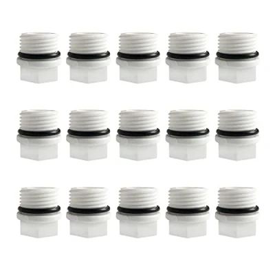 Image of HLIWS 15 Pcs 1/2 inch BSP Threaded Blanking Cap,Drain Cap Seal,Appliance Trap with gasket,for Water pipe,Washing Machine,etc(External threads)