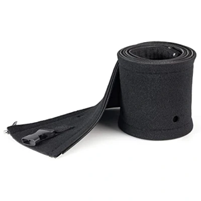 Image of StarTech.com 40&quot; (1m) Neoprene Cable Management Sleeve with Zipper &amp; Buckle 1.2&quot; (3cm) Diameter Computer/PC Power/Network/AV Cord Cover/Manager Flexible Organizer Wrap Black (WKSTNCMZP)
