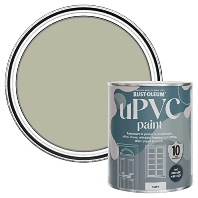 Image of Rust Oleum Grey uPVC Door and Window Paint in Matt Finish Tanglewood 750ml