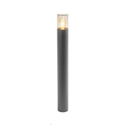 Image of CGC Lighting Dark Grey Outdoor Post Bollard Light Weatherproof Tall Modern Outside Garden Patio Driveway Path Door Terrace Smoked Smoky Smoke Diffuser (Dark Light)