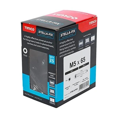 Image of Timco STBLACK65Multi Fix Stella Fixings TX Pan Black M5 x 65