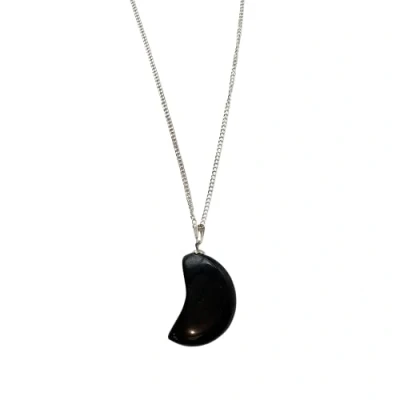 Image of VIE Crescent Shaped Pendant, 4x2cm (Black Agate)