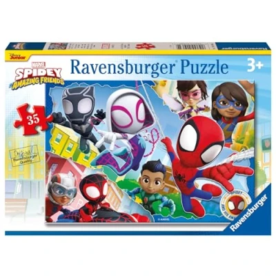 Image of Ravensburger Marvel Spidey &amp; His Amazing Friends Spiderman Jigsaw Puzzle for Kids Age 3 Years Up 35 Pieces Educational Toddler Toys and Games