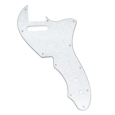 Image of Musiclily Pro 11 Holes Guitar Pickguard For USA Fender 69 Tele Thinline Style Electric Guitar, 4Ply White Pearl