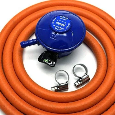 Image of CALOR Gas Brand Butane 21Mm Regulator 2Mt Hose &amp; 2 Clips 5 Year Warranty
