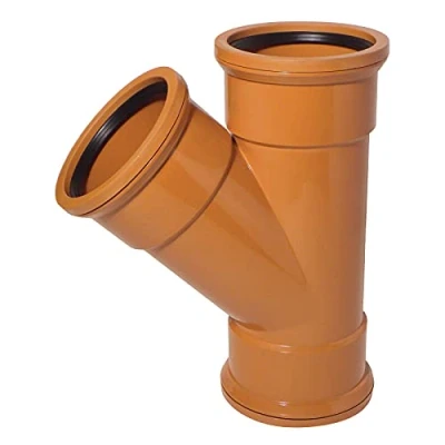 Image of 45 Junction (Triple Socket) 110mm Underground Drainage Pipe Fittings Bend Trap Gulley Socket Grid Coupler