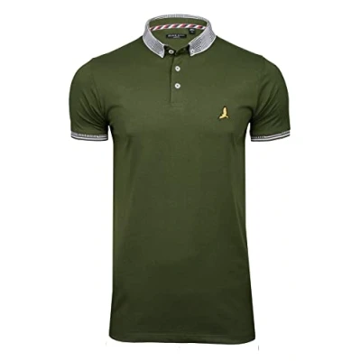 Image of BRAVE SOUL Mens Glover Polo T Shirt Cotton Short Sleeved (Khaki) S