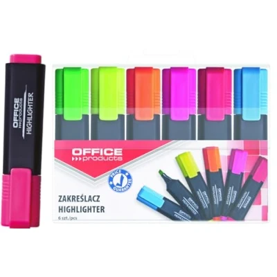 Image of Highlighter OFFICE PRODUCTS, 1 5mm (line), 6pcs, assorted colours