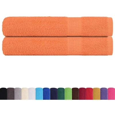 Image of vidaXL Sauna Towels 2 pcs Orange 80x200 cm 360 gsm 100% Cotton