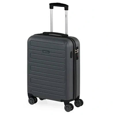 Image of SKPAT Rigid Cabin Suitcase Travel Small with Wheels ABS Hand Luggage Case Telescopic Handle Lightweight Carry on TSA Combination Lock Lug, Anthracite