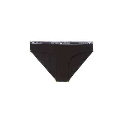 Image of Emporio Armani Women&#039;s Essential Studs Logo 2 Pack Brief Underwear, Nero, L