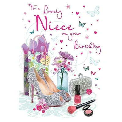 Image of Piccadilly Greetings Birthday Card Niece 9 x 6 inches Regal Publishing