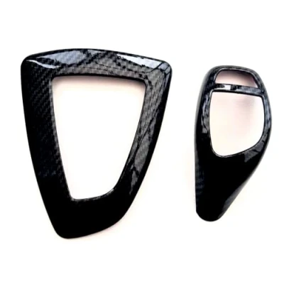 Image of taylorshopnet ABS Carbon Fibre RHD Auto Gear Shift Knob &amp; Panel Cover Trim kit for BMW 1 2 3 4 5 6 7 Series X3 X4 X5 X6 (carbon b4b5)