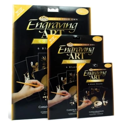 Image of Royal &amp; Langnickel Engraving Art Gold 11 x 14 inch Blank Board (Pack of 6)