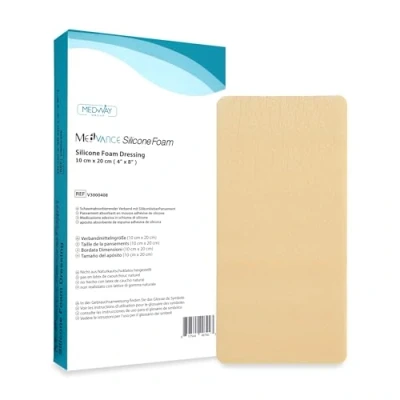 Image of MedVance TM Silicone Adhesive Foam Absorbent Dressing, 10 cm x 20 cm, Box of 5 dressings
