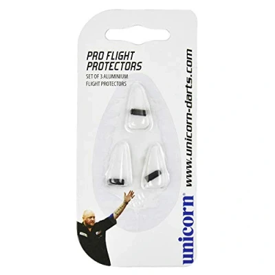 Image of Unicorn Pro Dart Flight Protectors Lightweight Aluminium Black 3 per Pack