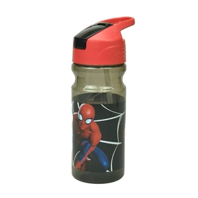 Image of OM SUPPLIES Spiderman Characters Reusable Sipper Canteen Cycling Water Bottle Drink with built in handle for Easy Carry School Lunch Kids Childrens 550ml (Spiderman)