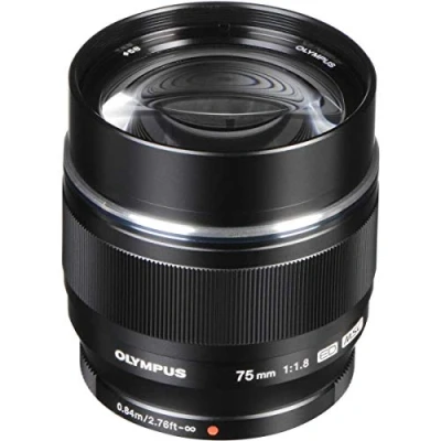 Image of Olympus M.Zuiko Digital ED 75 mm F1.8 Lens, Fast Fixed Focal Length, Suitable for All MFT Cameras (Olympus OM D &amp; PEN Models, Panasonic G Series), Black