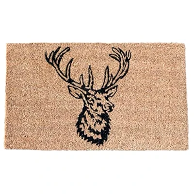 Image of Selections Coir Outdoor &amp; Indoor Doormat with Stag Head Design